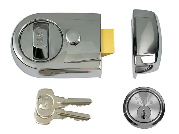 Yale Locks - Kunci Malam Y3 Moden 60mm Backset Kemasan Krom Berkilat Visi