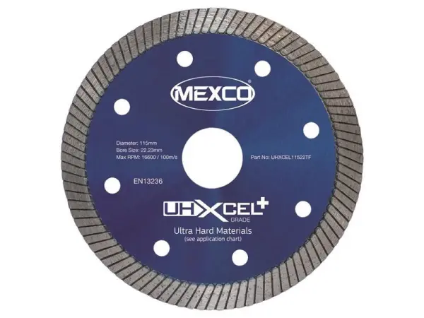 MEXCO UHXCEL+ Ultra Hard Plus Diamond Blade - 115 x 22mm
