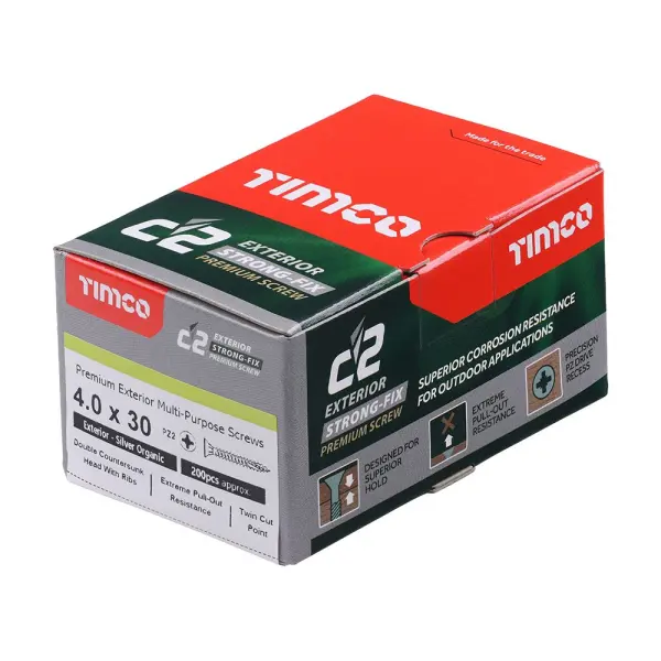 Vis C2 Extérieur Strong‑Fix PZ CSK Timco – 4,0 x 30 mm