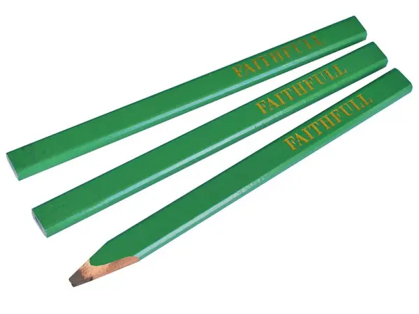 Faithfull Crayons de charpentier verts durs (Lot de 3)