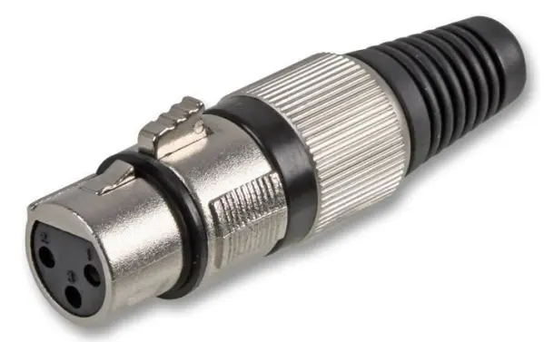 Pulse 3-polige XLR-aansluiting, in-line montage, vernikkeld