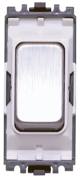 MK 10A 2중 스위치 모듈, 브러시드 스테인리스/화이트