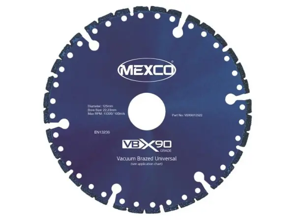 MEXCO VBX90 Grade Universal Diamond Blade - 125 x 22mm