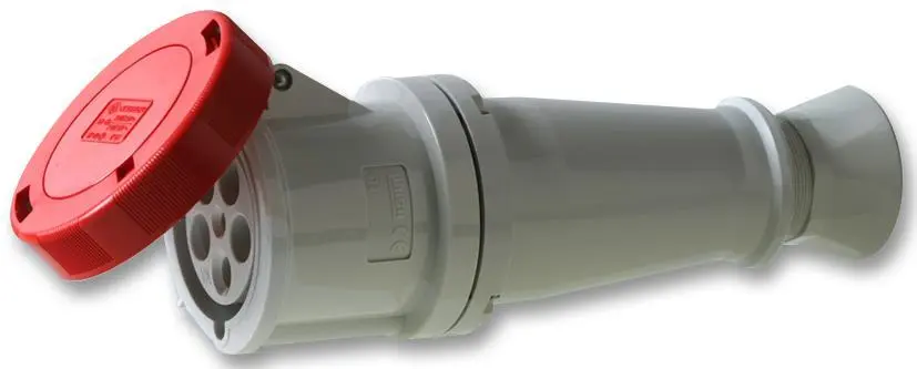 PRO POWER - 63A, 415V CEE 插座, 3P+N+E, 紅色, IP67 防水等級