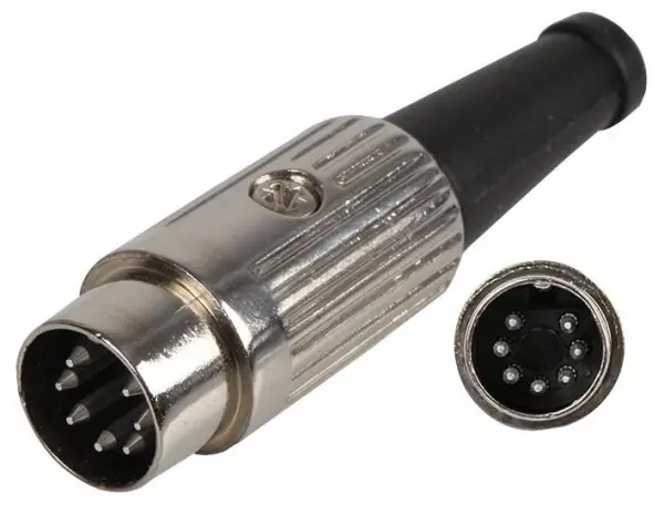 Connecteur DIN 7 broches DELTRON nickel, contacts plaqués argent