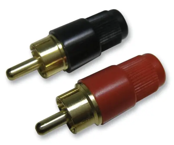 HiLo Phono Plugs, Red & Black, 2 Pack