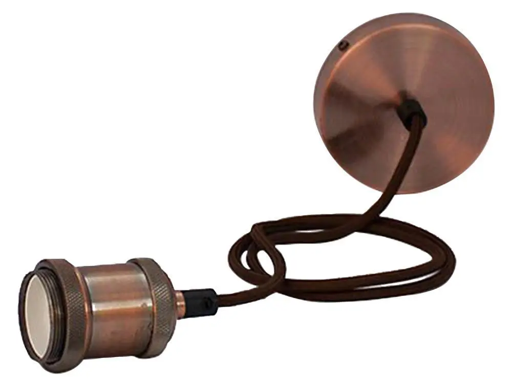 TIME LED Lampadario a Sospensione Antik, Rame, E27, Stile Industriale