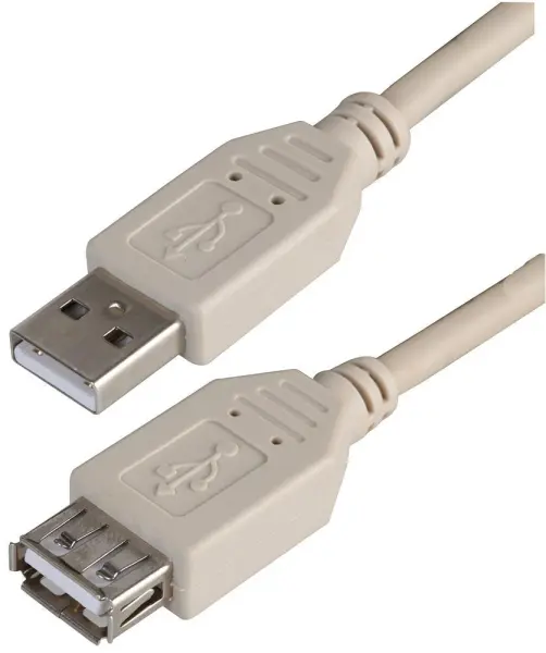 PRO SIGNAL USB 2.0 A Male to Female Extension Cable, 0.25m, Grey