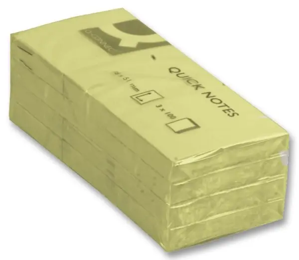 Q CONNECT Gele Plaknotities 50x40mm - Pak van 12
