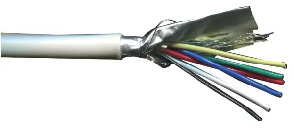 Câble d'alarme blindé 6 conducteurs PRO POWER 0,22mm², Blanc, 100m