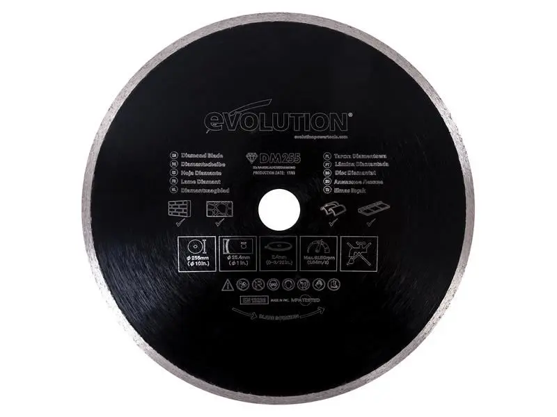 Lâmina Diamantada Evolution RAGE, Borda Contínua, 255 x 25.4mm