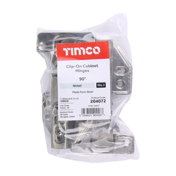 Timco - Κρυμμένες Μεντεσέ 90° Νικέλιο