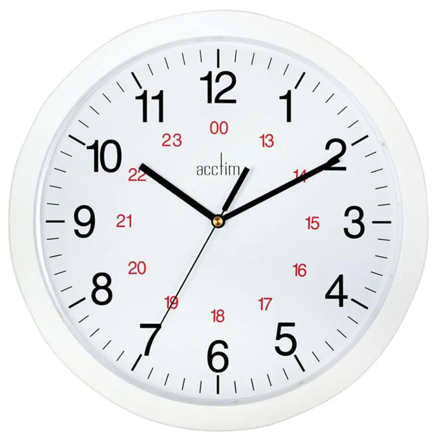 Horloge murale ACCTIM Metro 35,5 cm à mouvement quartz, blanc