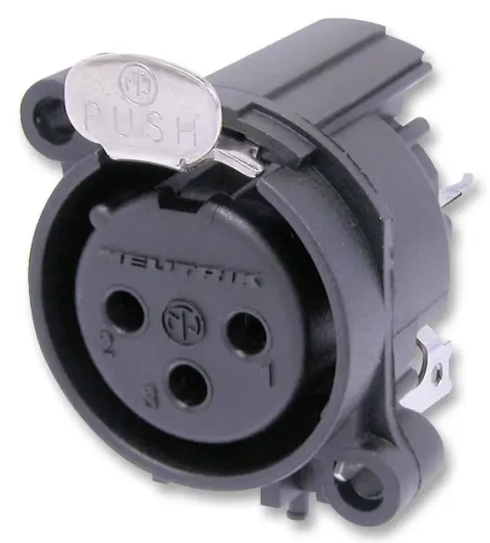 NEUTRIK 3-pólová samičí XLR zásuvka, nástěnná montáž, vertikální