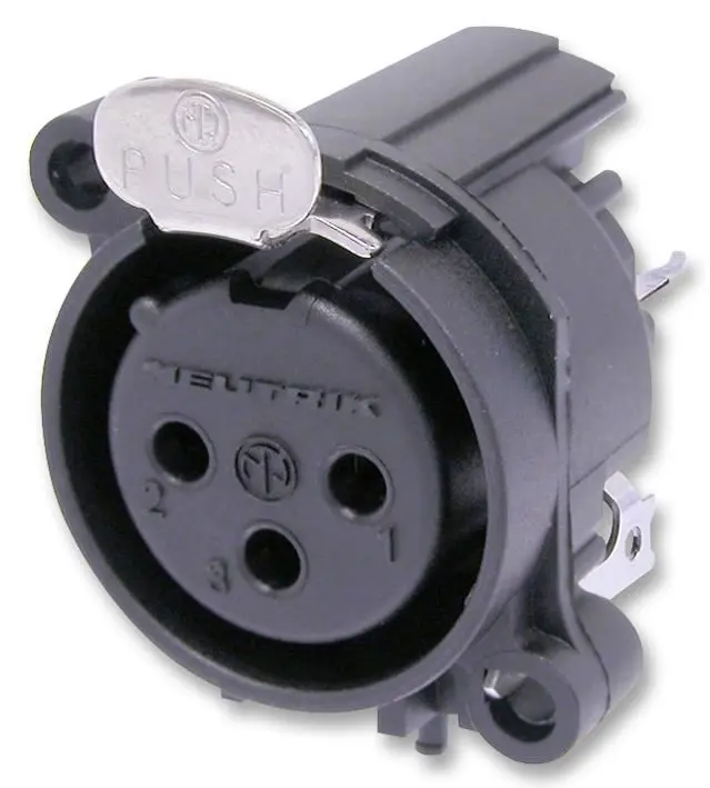 NEUTRIK - Soket XLR, 3 Kutub, PCB, Menegak