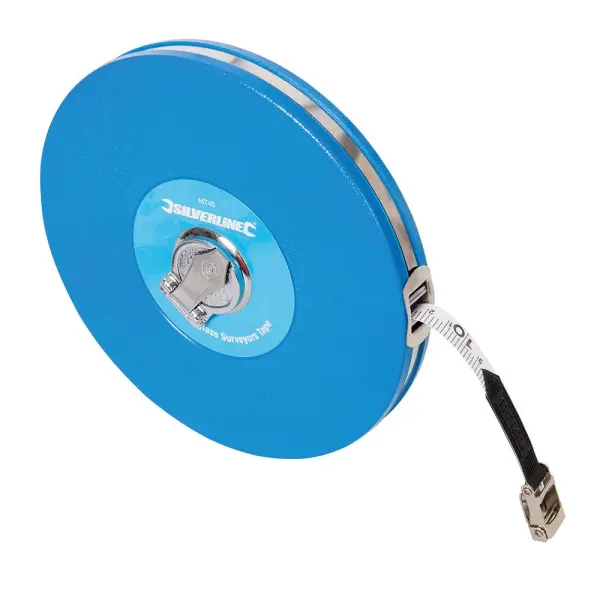 Silverline Metro a nastro in fibra di vetro, 50m x 13mm, Metrico/Imperiale