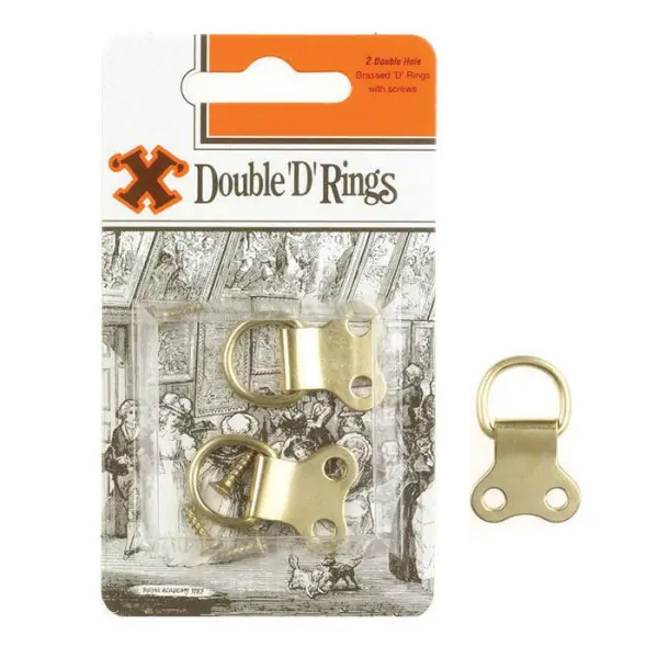 X Brass Double D Rings 2pk