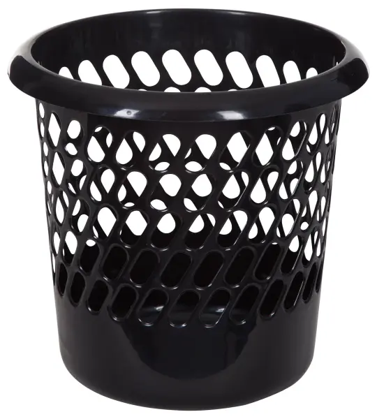 Whitefurze 30cm Black Waste Paper Bin