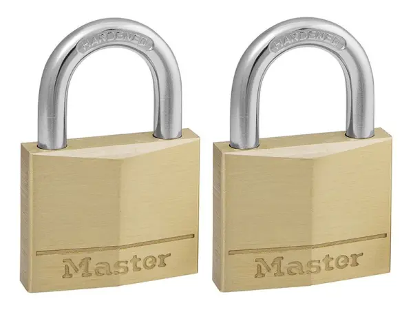 Master Lock - Glasán Cróiméil Soladach 40mm, 4-Dhúna, Eochracha Comhionanna x 2