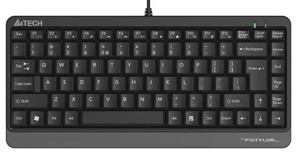 A4 TECH FK11 Compact Wired USB Keyboard, Black