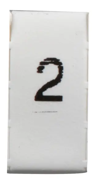 PRO POWER Pre-Printed Heat Shrink Cable Marker, 2, White, 6mm, 100 Pack