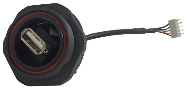 BULGIN USB Type A Rear Panel Connector, Sealed, Black