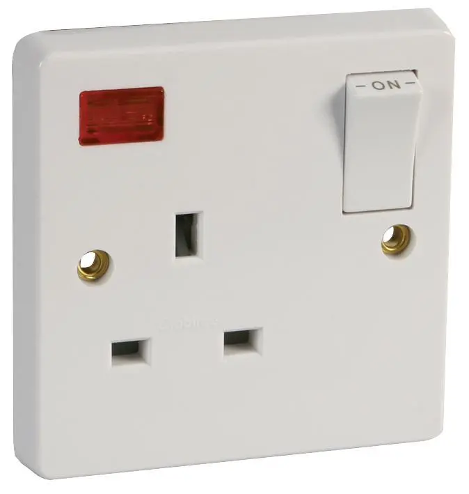 Crabtree 13A 1 Gang Double Pole Switched Socket with Neon