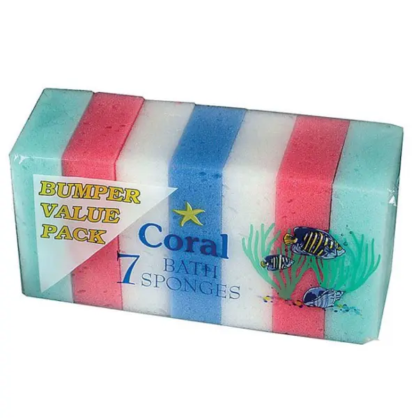 Coral Bath Body Sponge 7 Pack