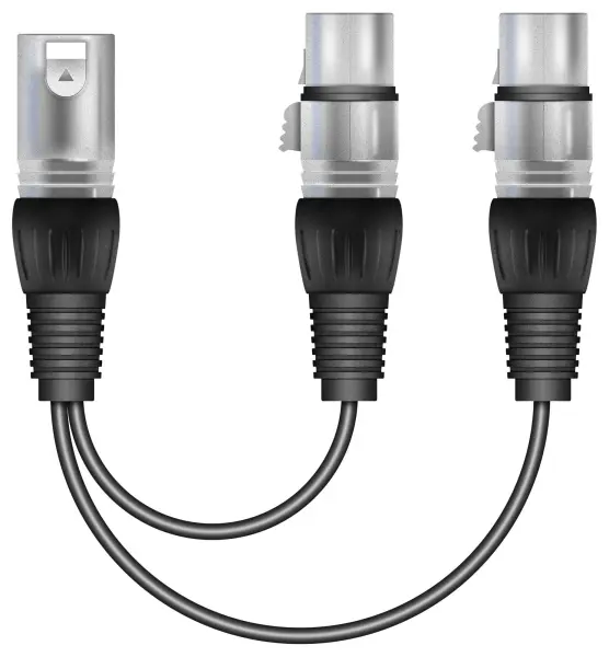 SOUNDLAB XLR Splitter Cable 1M to 2F Black