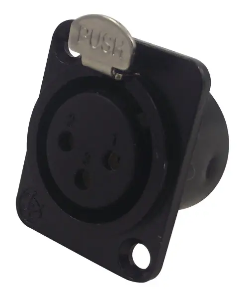 Pro Signal XLR Chassis-Steckdose 3-polig, Schwarz, Metall