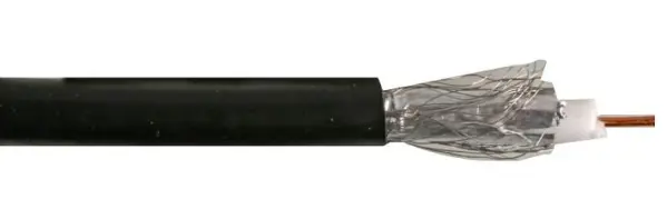 PRO POWER RG6U Coaxial Cable, Black, 100m