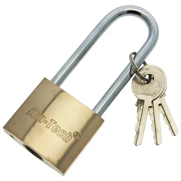 Amtech Long Shackle Brass Padlock 38mm