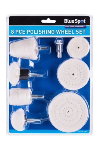 Blue Spot 8-Piece Polishing Wheel Set, Cotton, 6mm Shank