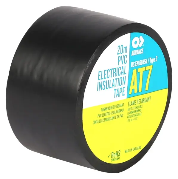 Advance Tapes AT7 Electrical Insulation Tape - Black 38mm x 20m