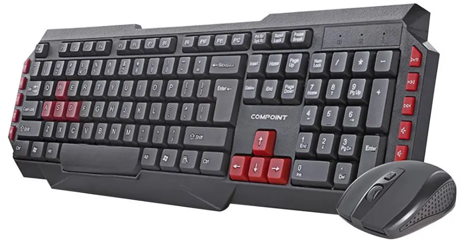 COMPOINT Kit Teclado e Rato Sem Fios, Preto