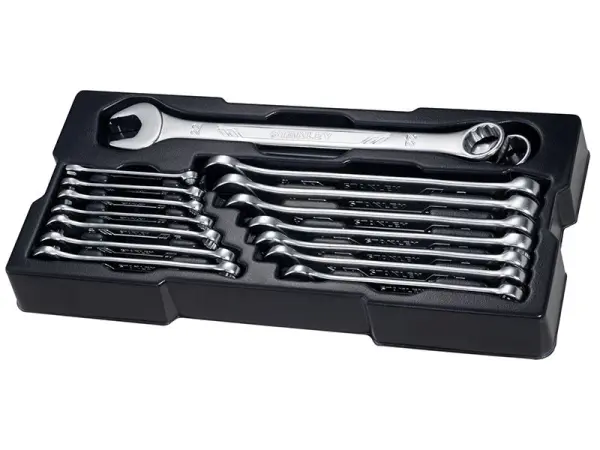 STANLEY 16-Piece Combination Spanner Set, Chrome Finish