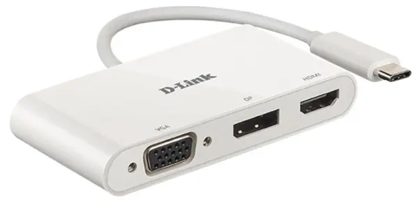 D-LINK USB-C σε Πρόσθετο Οθόνης 3 σε 1, DisplayPort HDMI VGA