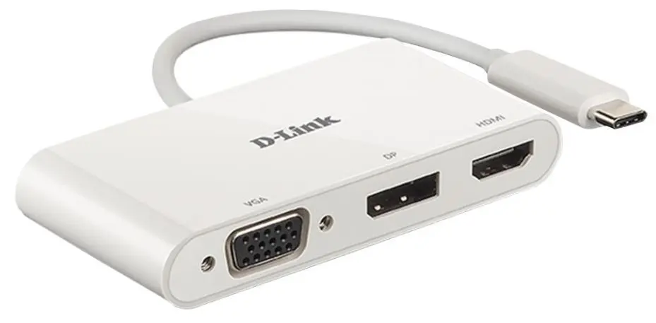 D-LINK Adattatore USB-C a 3-in-1 per Display, DisplayPort HDMI VGA