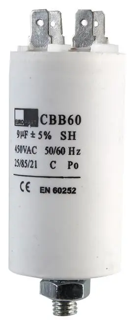 EUROPART ユニバーサルコンデンサ 8µF 450V AC 洗濯機用