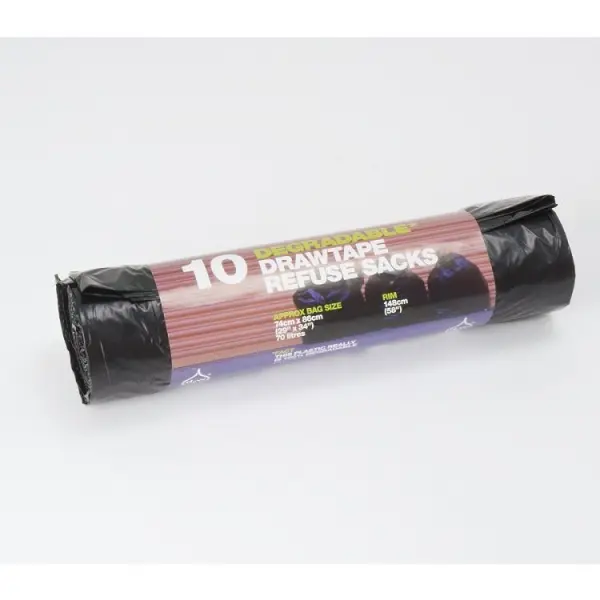 Tuffy Sack Degradable Drawtape Bin Bags, 10 Roll Pack