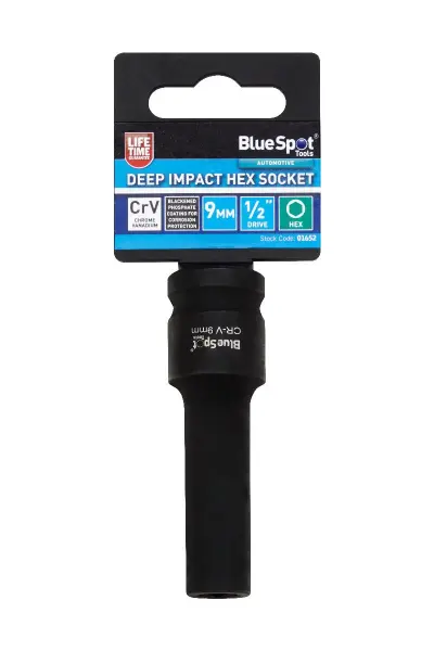 Blue Spot Tools Soket Hex Kesan Dalam, 9mm, Pacuan 1/2-inci