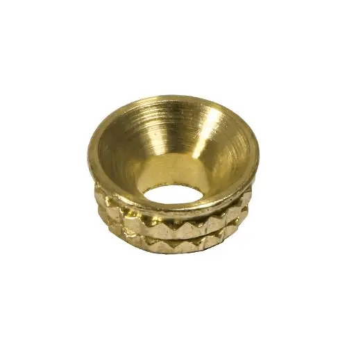 Timco Knurled Inset Screw Cups - Solid Brass - 8 Pieces