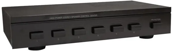 E-AUDIO 6-Way Stereo Speaker Switch with Amp Protection