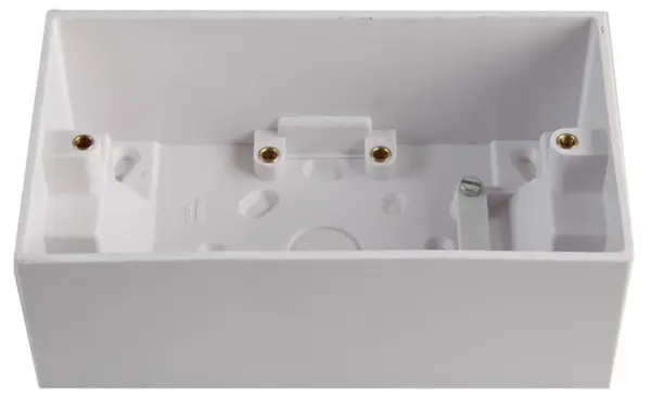 Volex 2 Gang Pattress Box, White PVC, 47mm Depth