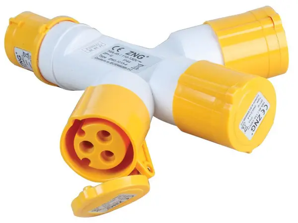 PRO ELEC 16A, 110V, CEE Βύσμα σε 3 Πρίζες, IP44, Κίτρινο