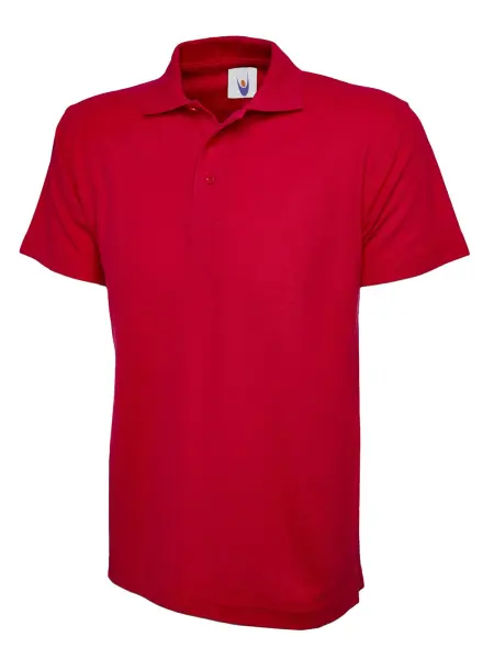 Uneek Polo Classique Unisexe - Rouge, XL (50% Polyester, 50% Coton)