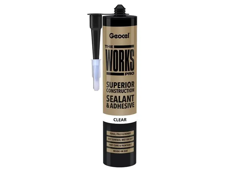 Geocel THE WORKS PRO Kit & Lijm, Transparant, 290ml