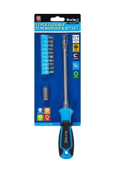Blue Spot Tools - 12 delige flexibele schroevendraaier- en bitset