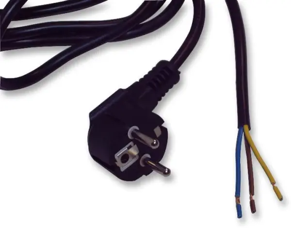 PRO ELEC Cable de Alimentación Schuko a Cables Descubiertos, Negro, 2m, 10A