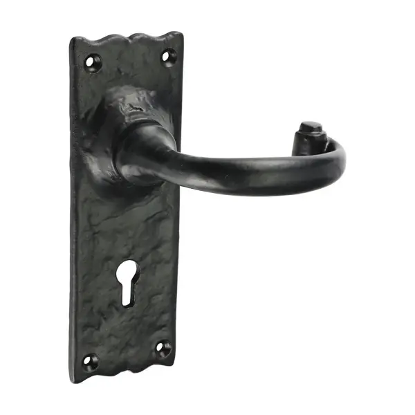 Timco Traditional Lever Lock Handles, Antique Black, 155 x 54mm - 2 Pack